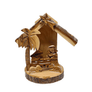 Holy Land Olive Wood Nativity Scene 3D Grotto Ornament Bark - Medium