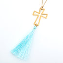Cross with cotton tassel