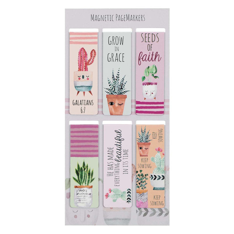 Succulent Garden Magnetic Bookmark Set