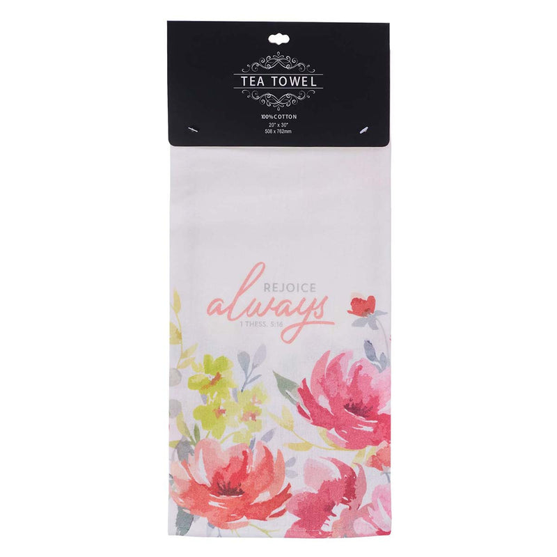 Rejoice Cotton Tea Towel - 1 Thes 5:16