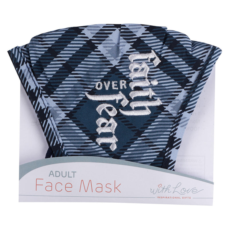 Faith Over Fear Reusable Gray Plaid