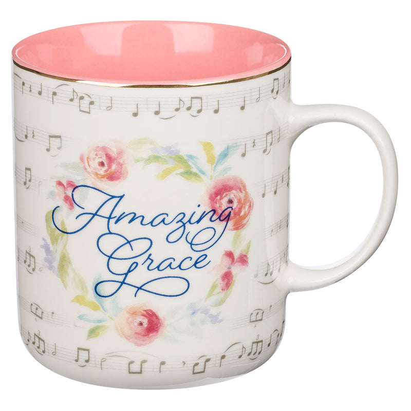 Amazing Grace Floral Wreath Coffee Mug