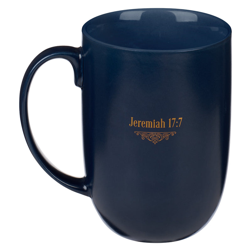 Blessed Is The One Navy Ceramic Coffee M