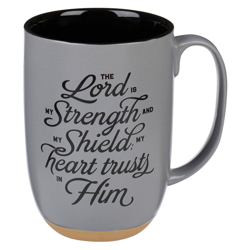 My Strength and Shield Gray Ceramic Coff