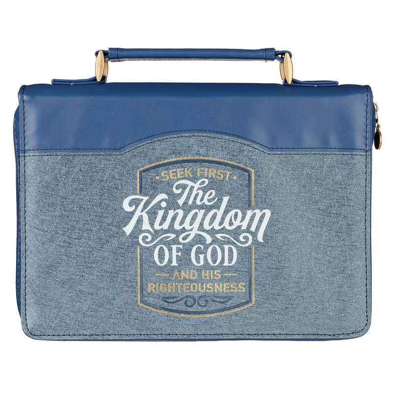 The Kingdom of God Two-tone Blue Faux Le