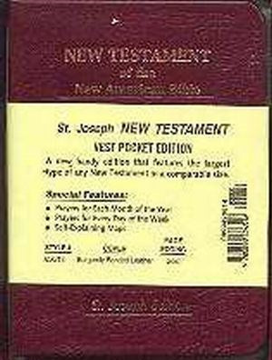 NCB St. Joseph Edition Vest Pocket New Testament-Burgundy Bonded Leather