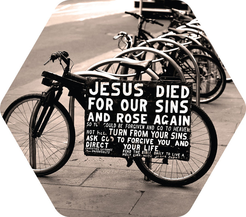 Jesus died for us Fiets