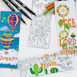 10 Images of Hope Colouring bookmarks