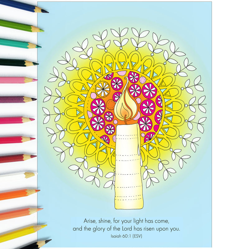 10 Images of Hope Colouring postcards