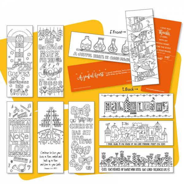 10 Images of Joy Colouring bookmarks