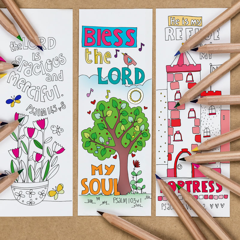 10 Images the Psalm Colouring Bookmarks