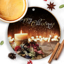 Kerstkaars keramische decoratie