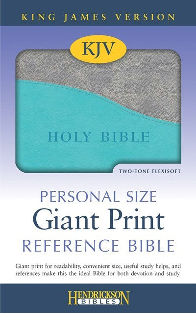 KJV Personal Size Giant Print Reference Bible-Turquoise/Gray Flexisoft