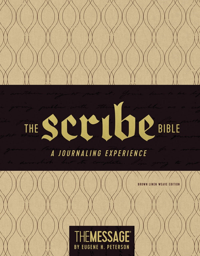 The Scribe Bible Featuring The Message-Brown Linen Weave LeatherLook