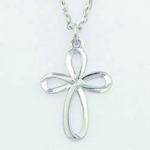 Cross Silver Ribbon