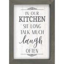 In our kitchen sit long