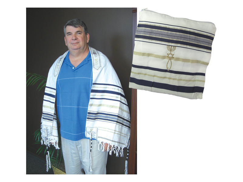 Tallit Messianic blue