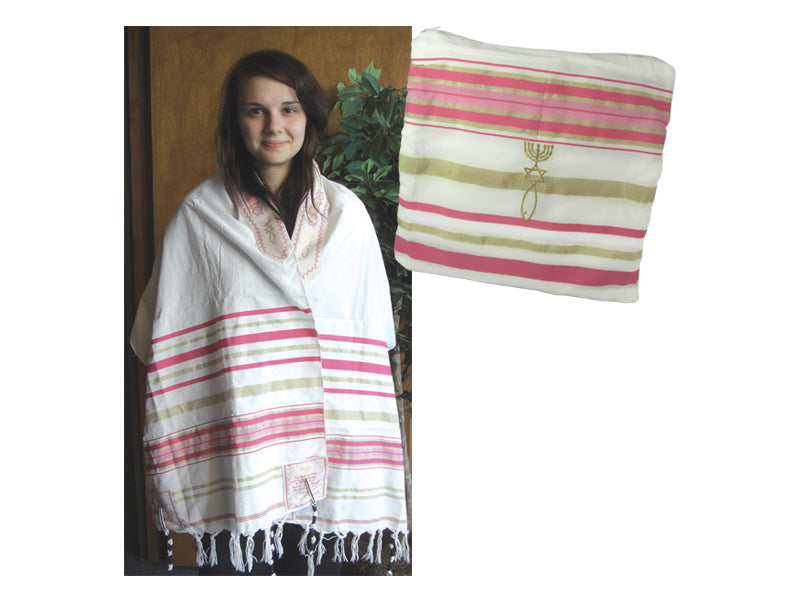 Tallit Messianic Pink