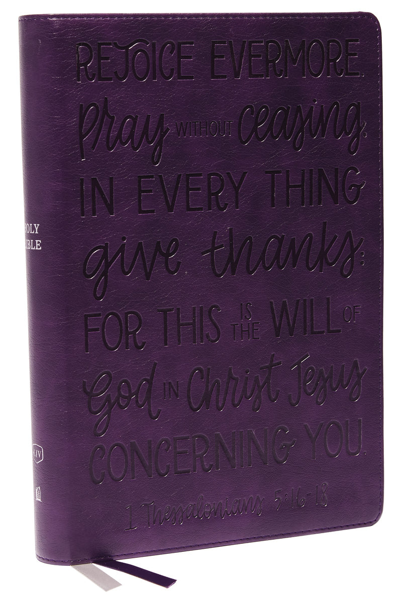 KJV Large Print Center-Column Reference Bible  Verse Art Cover Collection (Comfort Print)-Purple Leathersoft 