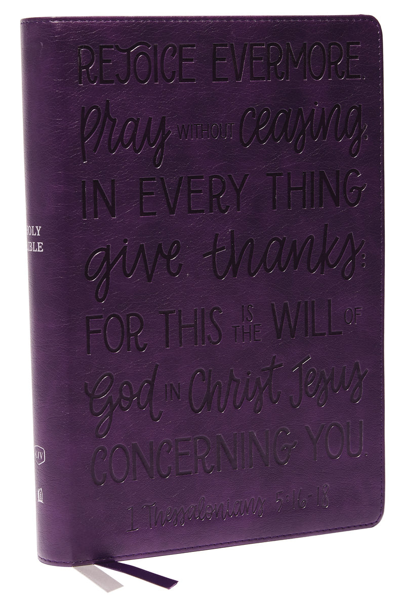 KJV Large Print Center-Column Reference Bible  Verse Art Cover Collection (Comfort Print)-Purple Leathersoft Indexed