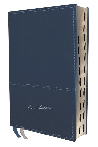 Span-RVR The C. S. Lewis Bible (Biblia Reflexiones de C. S. Lewis)-Navy Blue Leathersoft Indexed