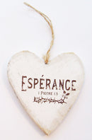 Espérance (Coeur en bois - 9,5 cm)