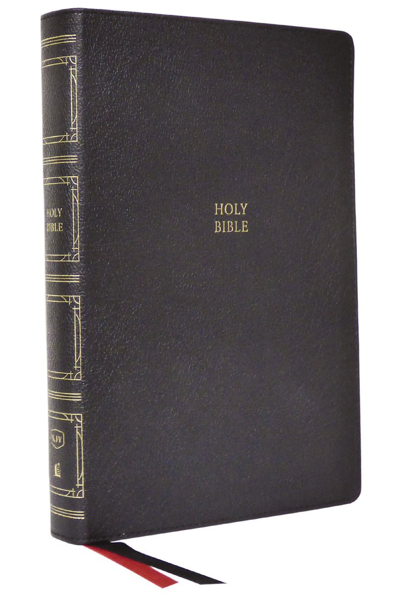 KJV Paragraph-Style Large Print Thinline Bible (Comfort Print)-Black Genuine Leather Indexed