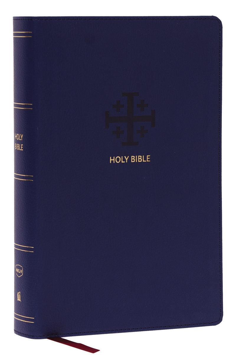 NKJV Personal Size Large Print Reference Bible (Comfort Print)-Blue Leathersoft