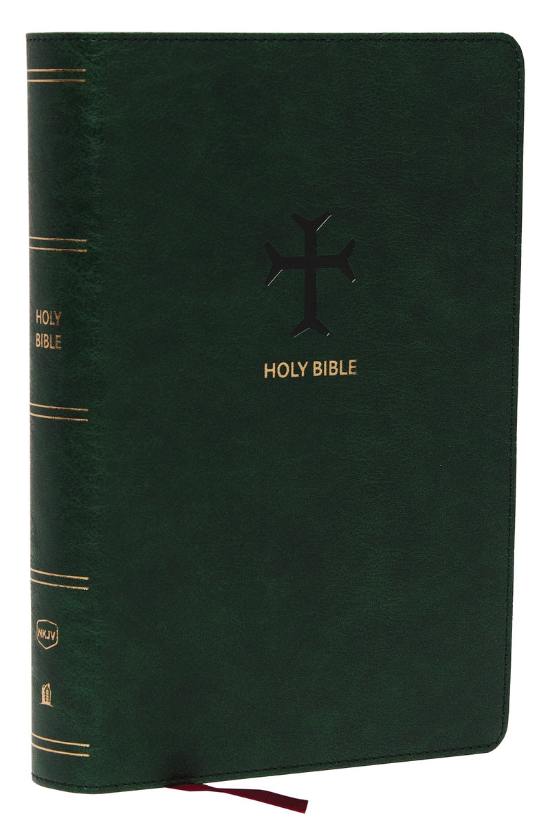 NKJV Personal Size Large Print Reference Bible (Comfort Print)-Olive Green Leathersoft