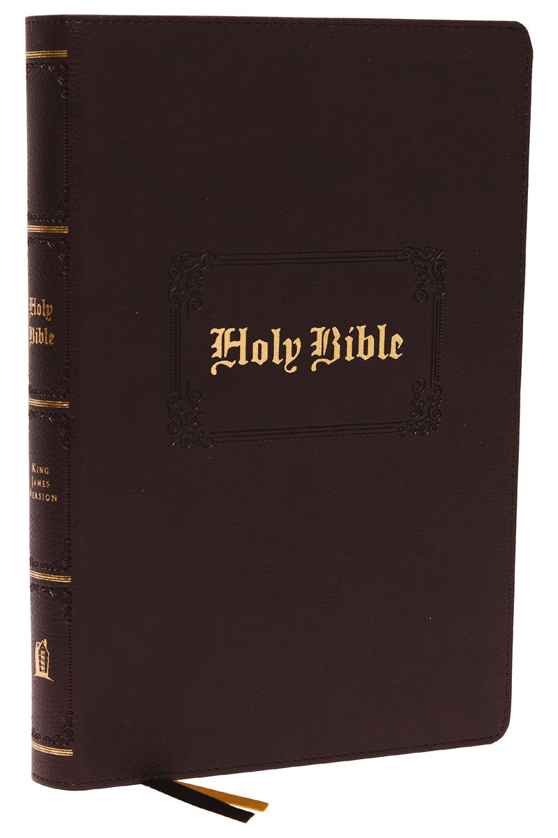 KJV Large Print Center-Column Reference Bible (Comfort Print)-Brown Leathersoft Indexed