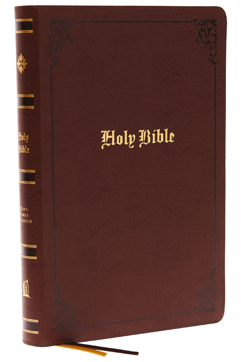 KJV Large Print Center-Column Reference Bible (Comfort Print)-Brown Bonded Leather