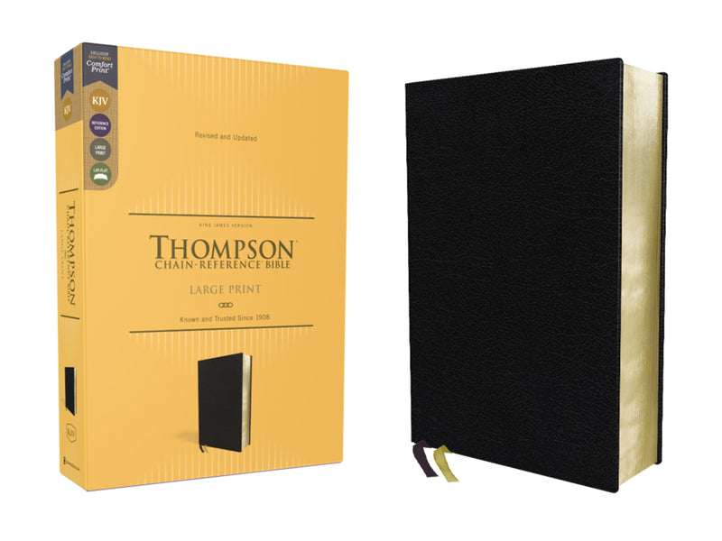 KJV Thompson Chain-Reference Bible/Large Print (Comfort Print)-Black European Bonded Leather