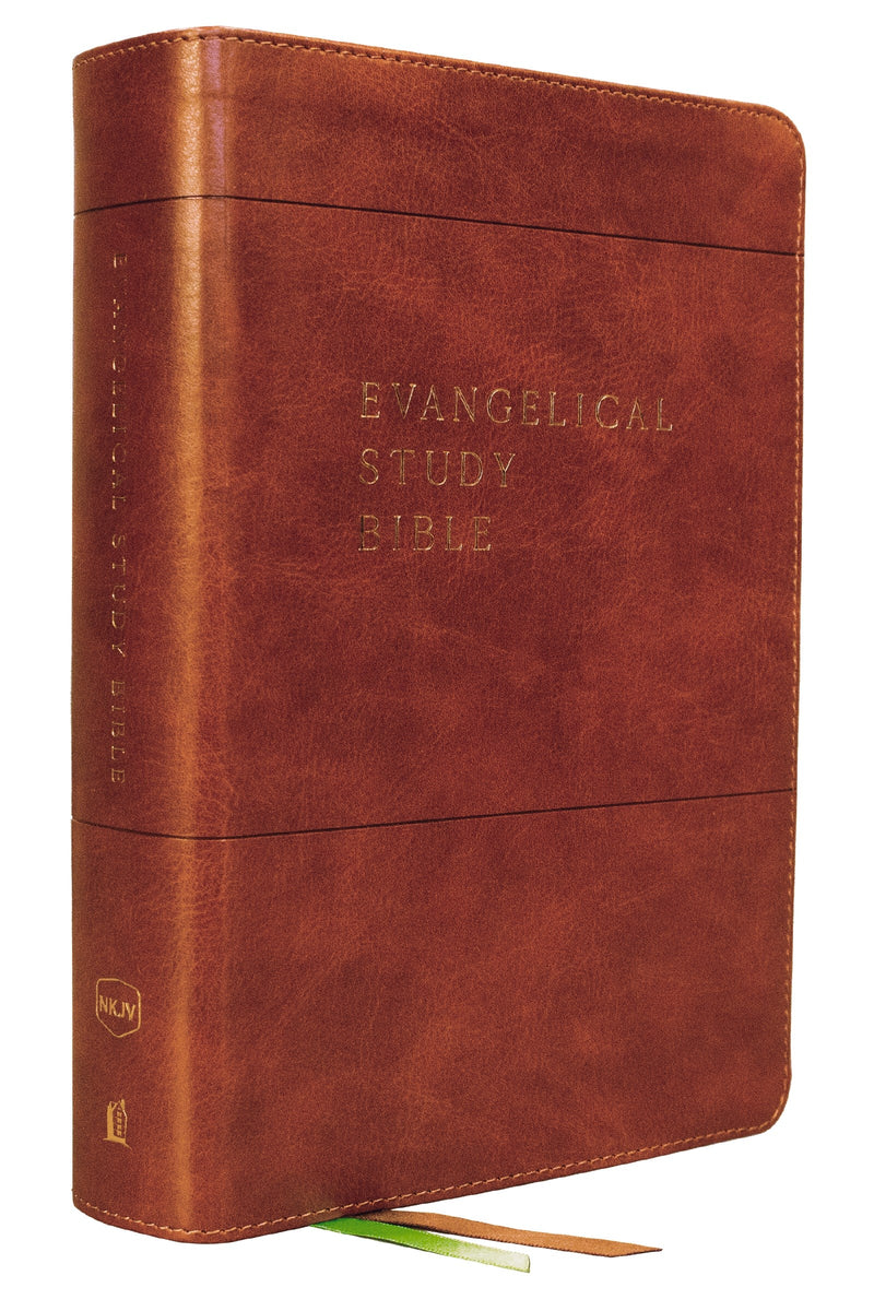 NKJV Evangelical Study Bible (Comfort Print)-Brown Leathersoft