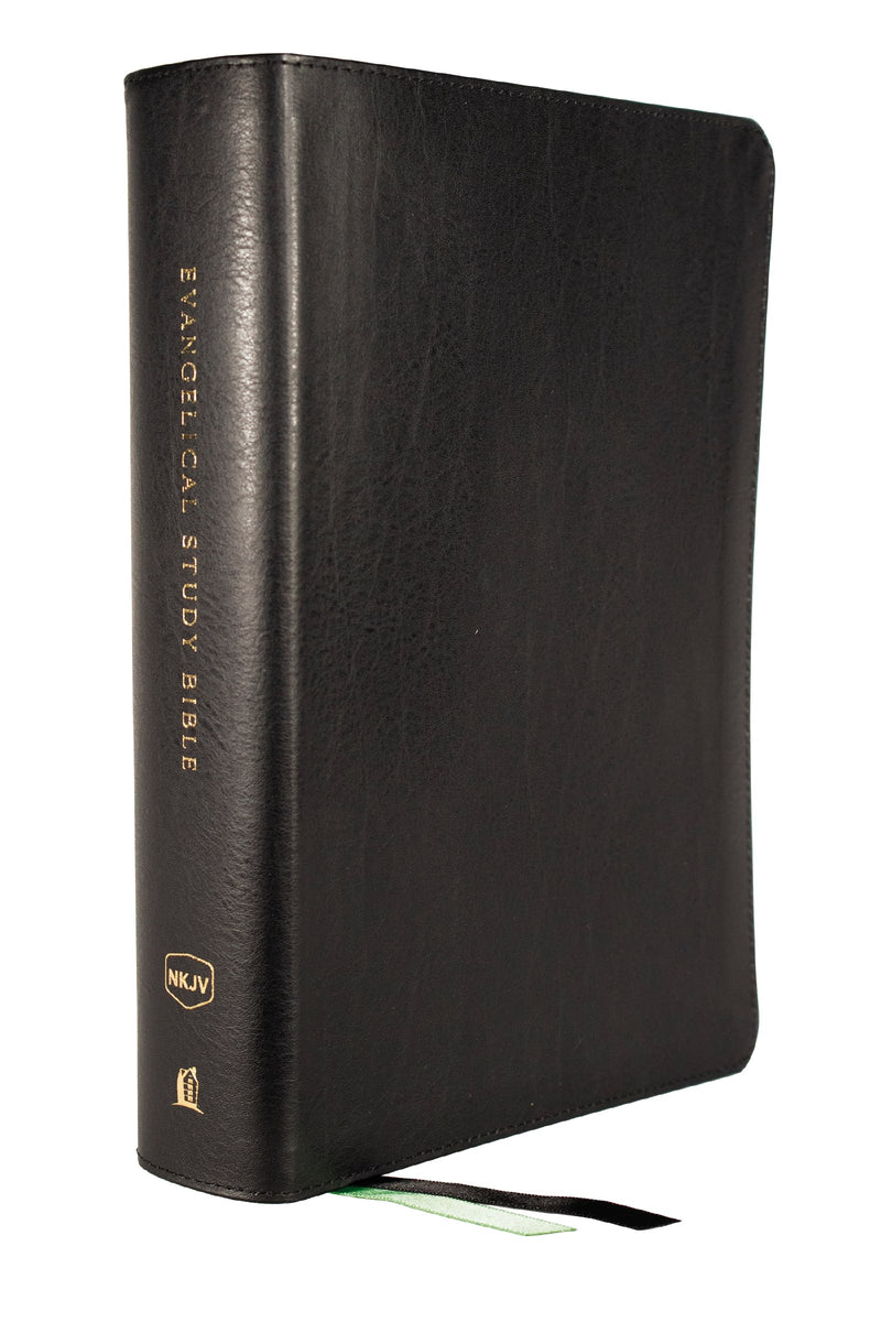 NKJV Evangelical Study Bible (Comfort Print)-Black Bonded Leather Indexed