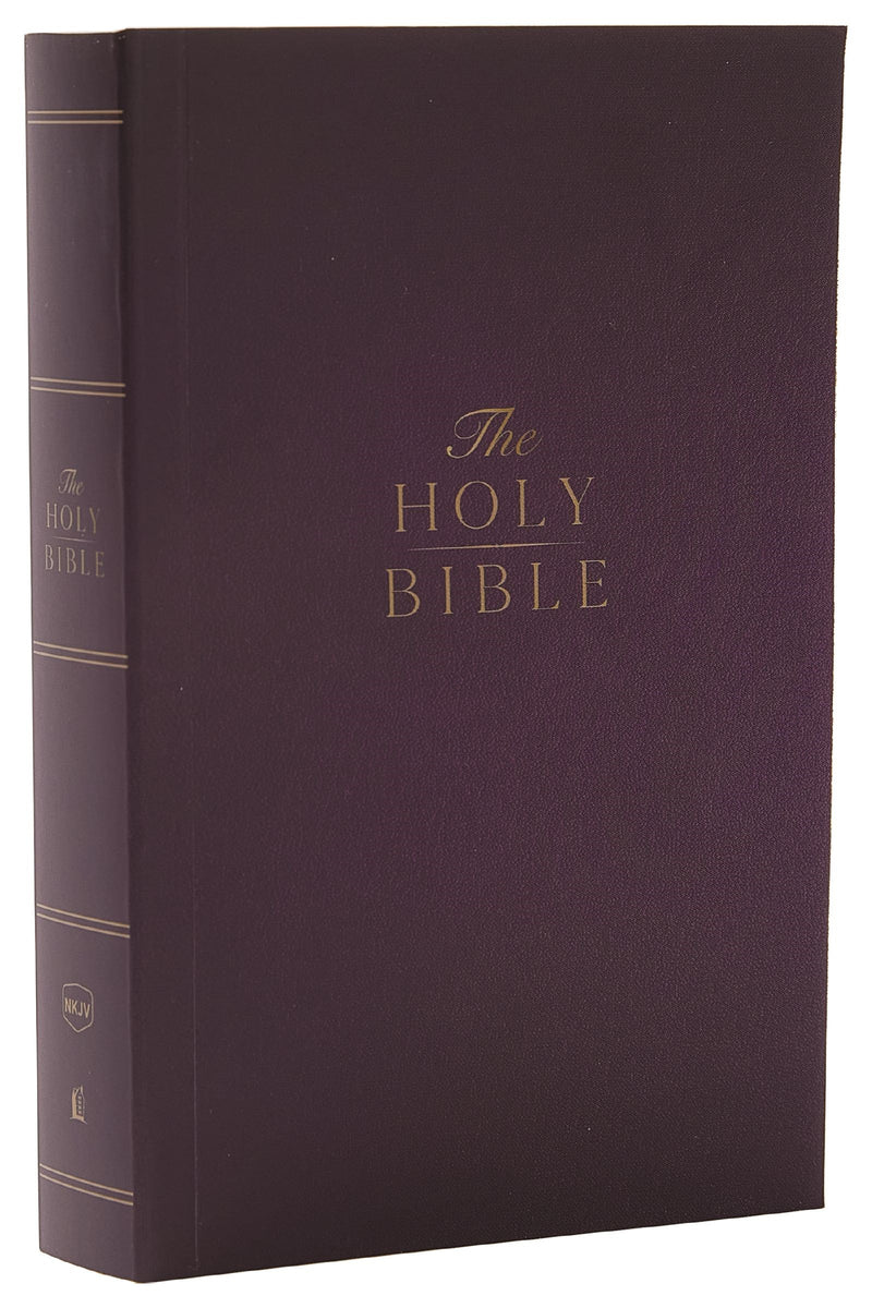 NKJV Compact Paragraph-Style Reference Bible (Comfort Print)-Purple Softcover