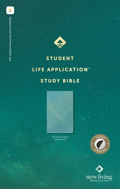 NLT Student Life Application Study Bible  Filament Enabled Edition-Teal Blue Striped LeatherLike Indexed