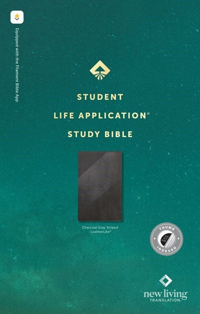 NLT Student Life Application Study Bible  Filament Enabled Edition-Charcoal Gray Striped LeatherLike Indexed