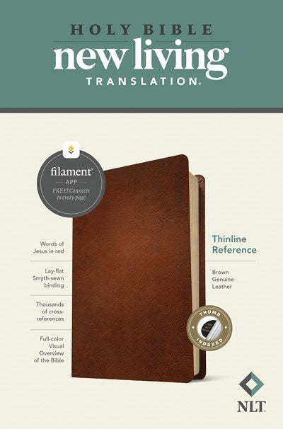 NLT Thinline Reference Bible  Filament Enabled Edition-Brown Genuine Leather Indexed