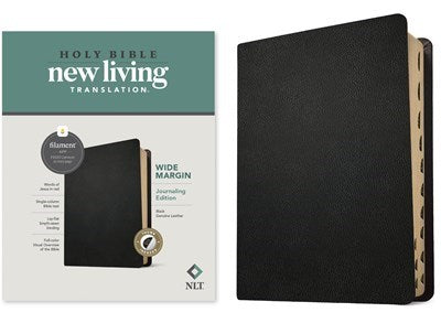 NLT Wide Margin Bible  Filament Enabled Edition-Black Genuine Leather Indexed