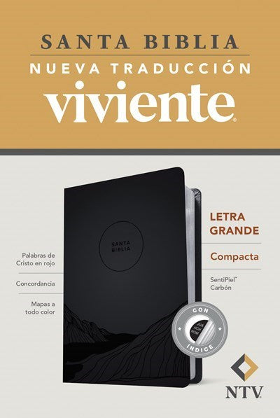 Span-NTV Compact Large Print Bible (Santa Biblia Edicion Compacta  Letra Grande)-Charcoal LeatherLike Indexed