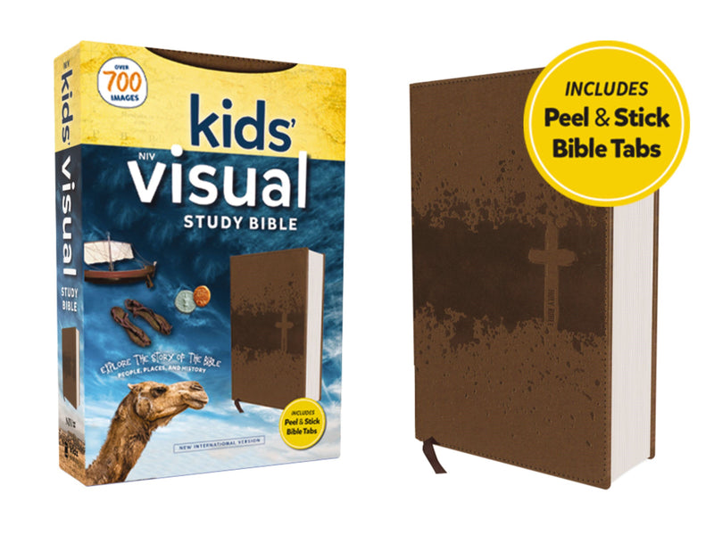 NIV Kids Visual Study Bible  (Full Color)-Bronze Leathersoft w/Peel & Stick Indexing Tabls