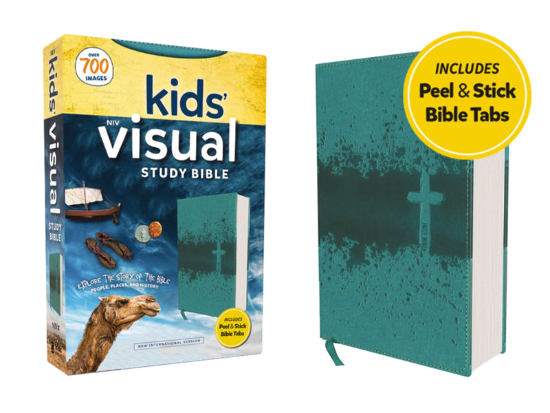 NIV Kids Visual Study Bible  (Full Color)-Teal Leathersoft w/Peel & Stick Indexing Tabs