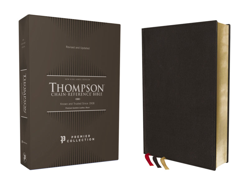 NKJV Thompson Chain-Reference Bible (Comfort Print)-Black Premium Goatskin Leather