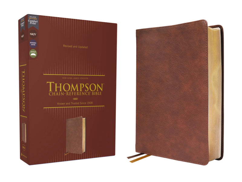 NKJV Thompson Chain-Reference Bible (Comfort Print)-Brown Leathersoft