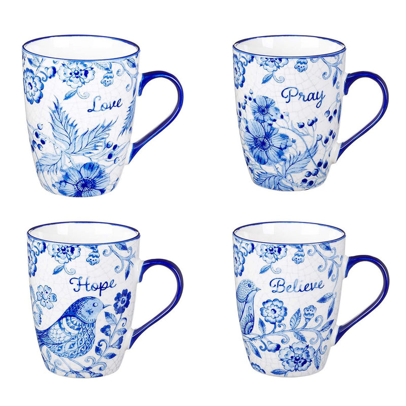 Hope Pray Believe Love - set of 4 mugs