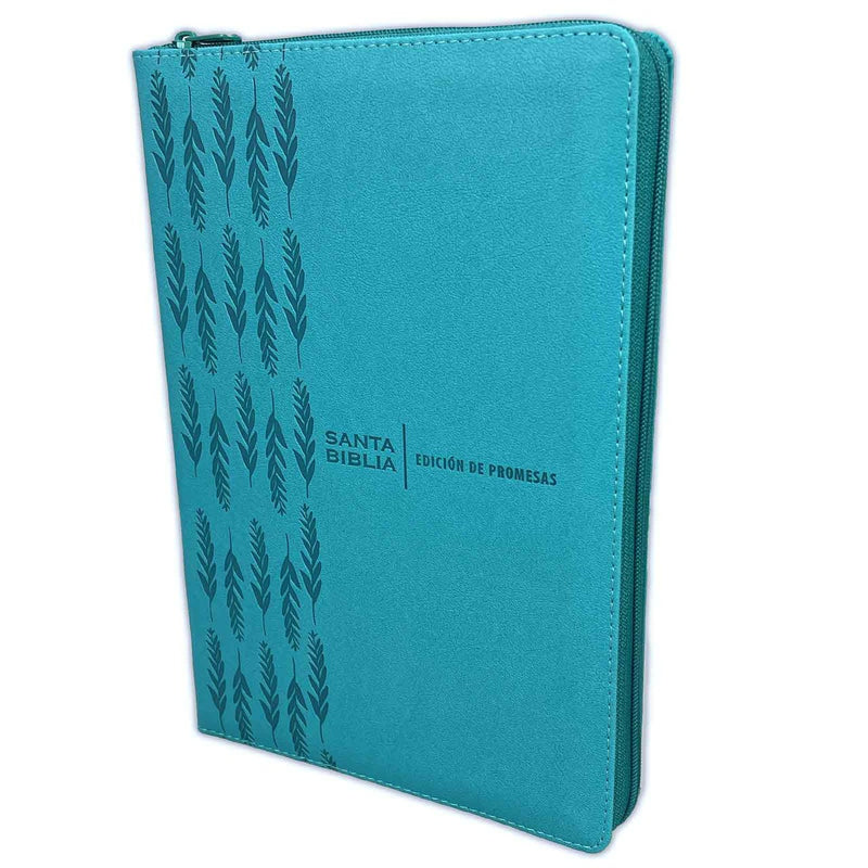 Span-RVR 1960 Promise Bible Giant Print (Biblia de Promesas Letra Gigante)-Teal Leathersoft with Zipper