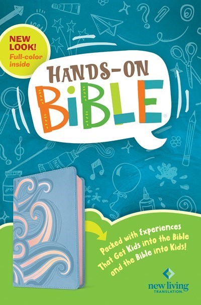 NLT Hands-On Bible (Third Edition)-Periwinkle Pink Waves LeatherLike