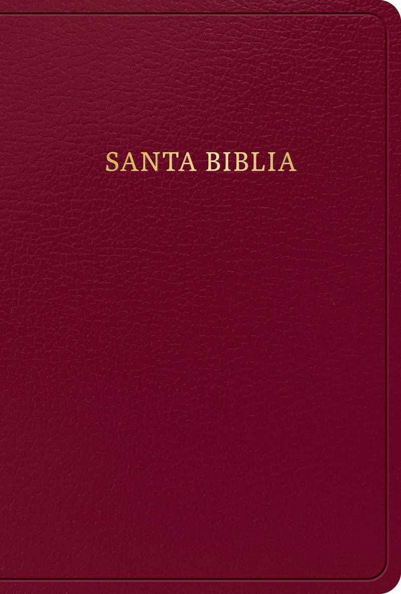 Span-RVR 1960 Hand Size Giant Print Bible (Biblia Letra Grande Tamano Manual)-Burgundy Imitation Leather Indexed