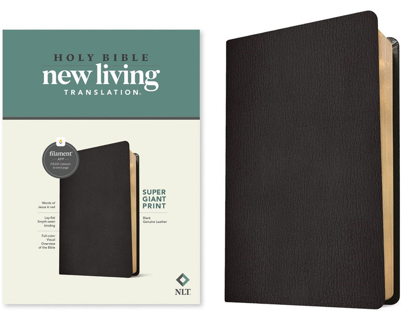 NLT Super Giant Print Bible  Filament-Enabled Edition-Black Genuine Leather