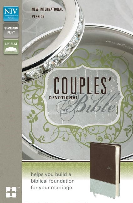 NIV Couples Devotional Bible-Chocolate/Silver Duo-Tone